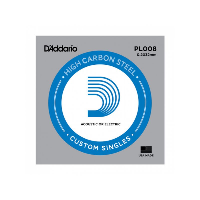 Струна D'ADDARIO PL008 Plain Steel 008